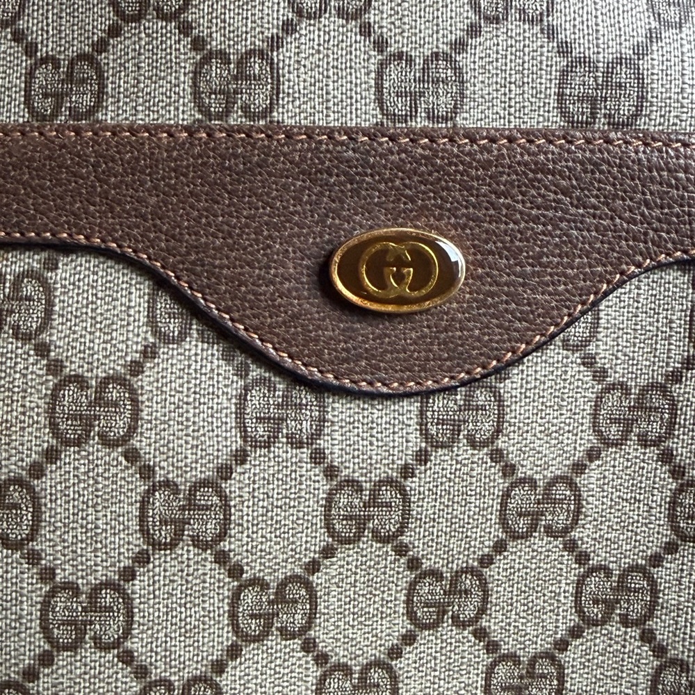 Gucci Beige Brown GG Canvas Tote with Green-Red Web Straps - Picture 4 of 7
